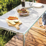 Mesa Dobrável Com Alça De Transporte Ajuste Altura Aluminio Cor Cinza