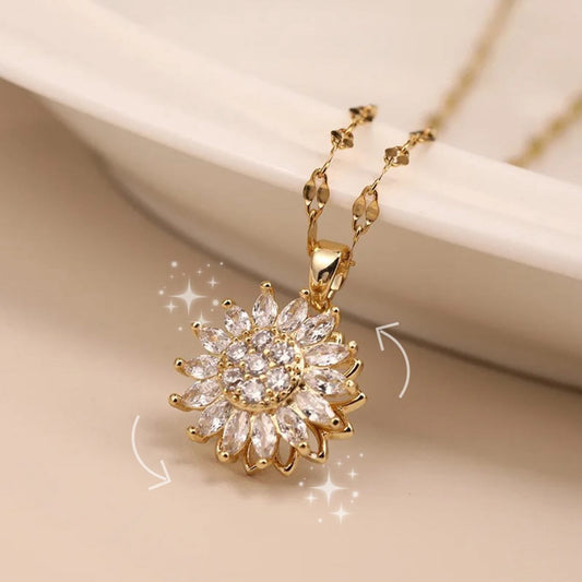 Collar Girasol GIRATORIO + Caja Corazón - Minha loja