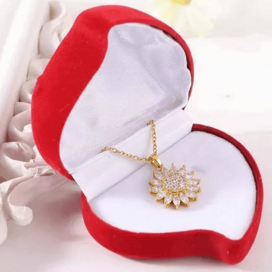 Collar Girasol GIRATORIO + Caja Corazón - Minha loja