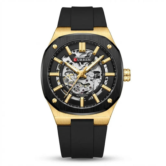 Reloj Automático Curren 8485 Mecánico Dorado Negro - Minha loja