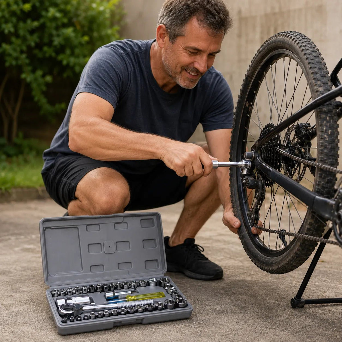 Kit Mini Motosierra Eléctrica Inalámbrica con 2 Baterías y Set de Herramientas 40 Pieza - Mparche