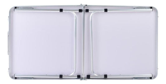 Mesa Dobrável Com Alça De Transporte Ajuste Altura Aluminio Cor Cinza - Minha loja