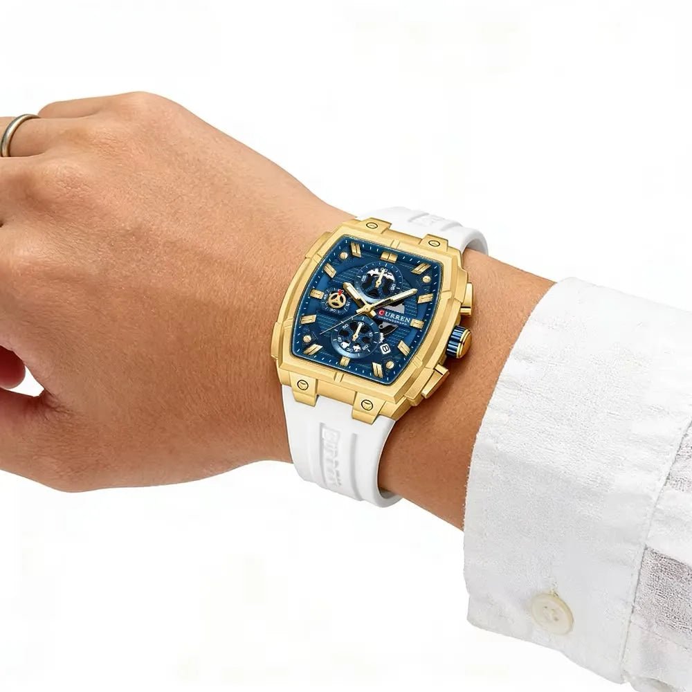 Reloj 8488 Blanco - Cronógrafo Deportivo de Lujo | Correa de Silicona - Mparche