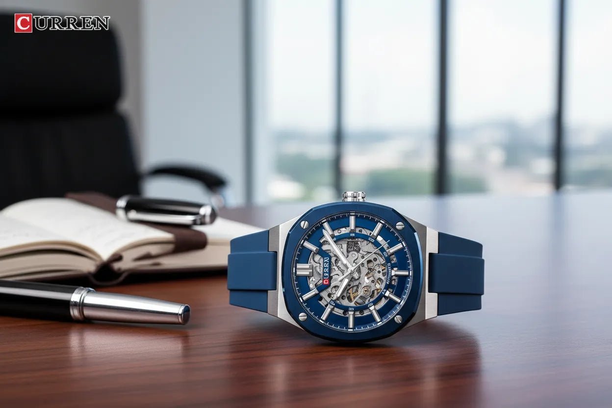 Reloj Automático Curren 8485 Azul - Minha loja