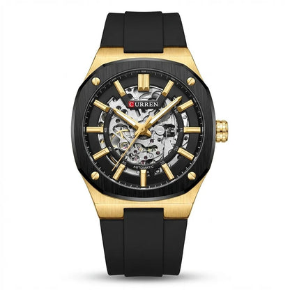 Reloj Automático Curren 8485 Mecánico Dorado Negro - Minha loja