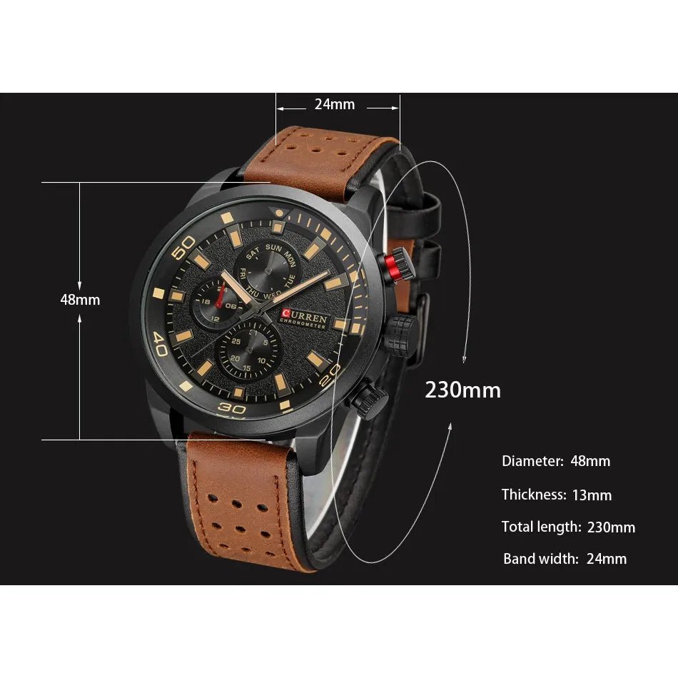 Reloj Curren 8250 Hombre Correa Cuero Legítimo - Minha loja